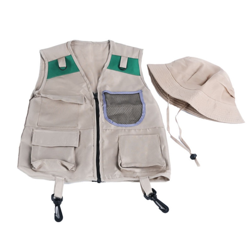 Kids Outdoor Adventure Kit - เสื้อผ้าฤดูร้อน เสื้อกั๊กนักสำรวจสำหรับเด็ก เสื้อกั๊กแฟชั่น ชุดอุปกรณ์ผจญภัยกลางแจ้ง ชุดแคมป์ปิ้ง อุปกรณ์เล่นบทบาทสมมติ
