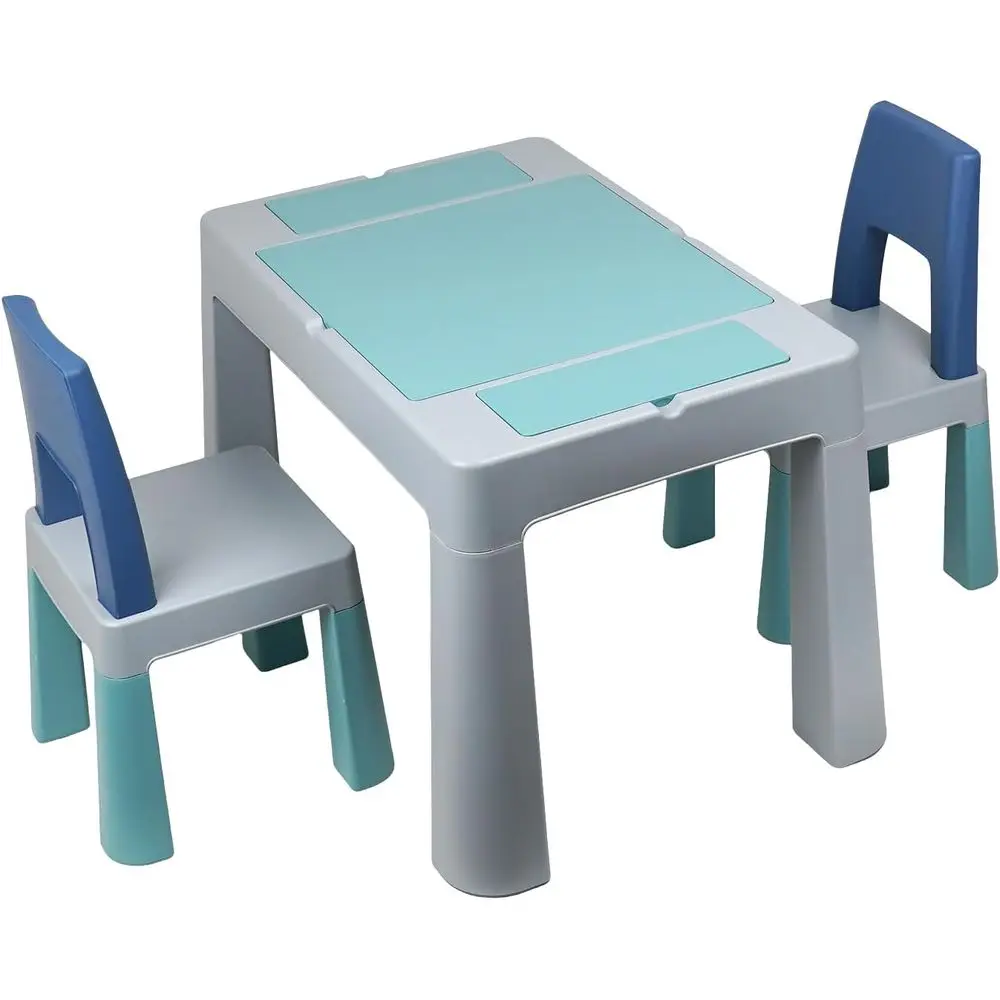 Kids Outdoor Chair And Table - โต๊ะกิจกรรมเด็กอเนกประสงค์พร้อมเก้าอี้ ถาดสองด้าน ที่เก็บของ เหมาะสำหรับใช้งานทั้งในร่มและกลางแจ้ง
