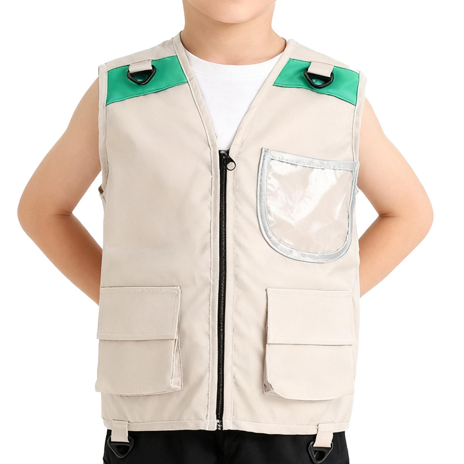Kids Outdoor Adventure Kit - ชุดเสื้อกั๊กนักสำรวจสำหรับเด็ก ชุดเสื้อกั๊กซาฟารีสำหรับเด็กผู้ชาย ชุดอุปกรณ์ผจญภัยกลางแจ้งสำหรับเด็กเล็ก ชุดแต่งกายสำหรับเล่นบทบาทสมมติ
