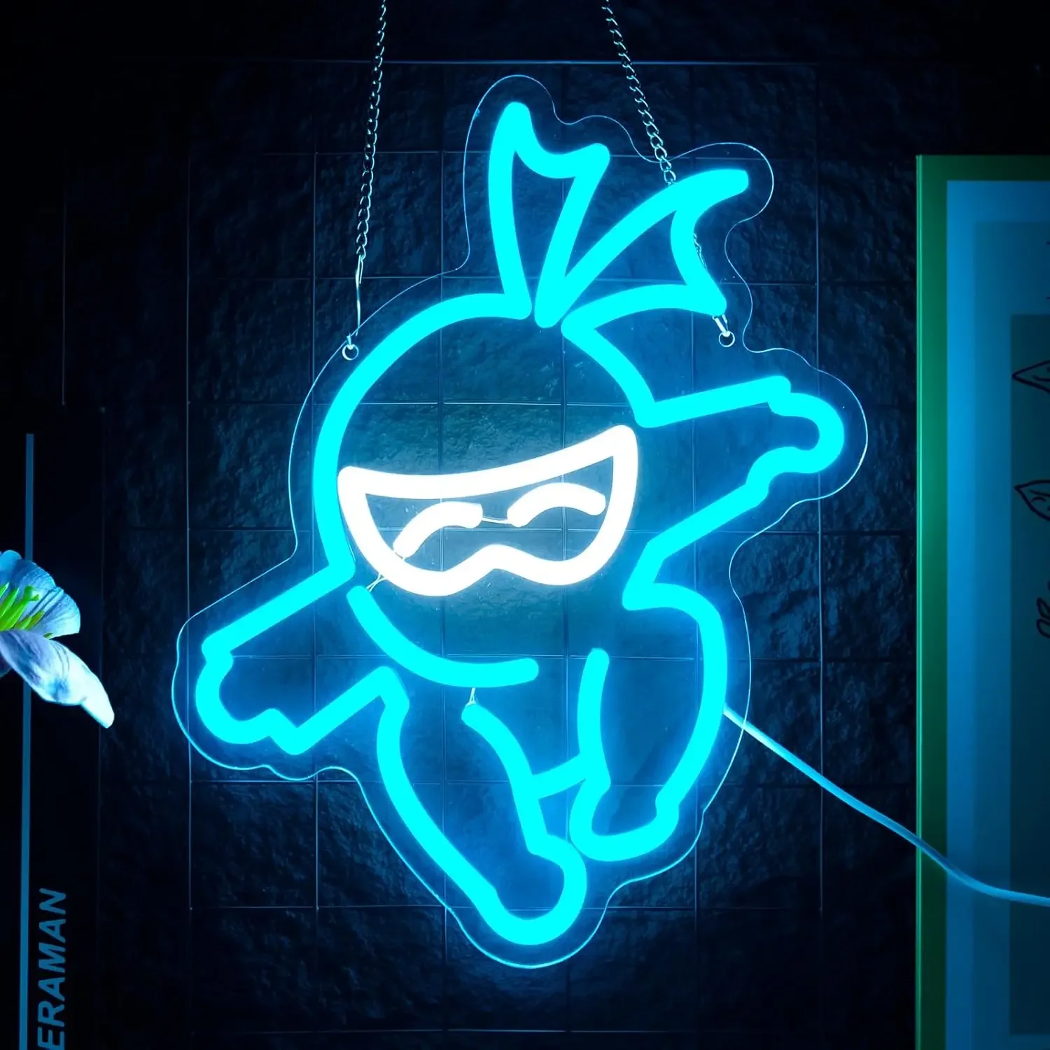 Kids Outdoor Ninja - ป้ายไฟนินจา ป้ายไฟ LED สำหรับตกแต่งห้องนอน ห้องนั่งเล่น สำนักงาน