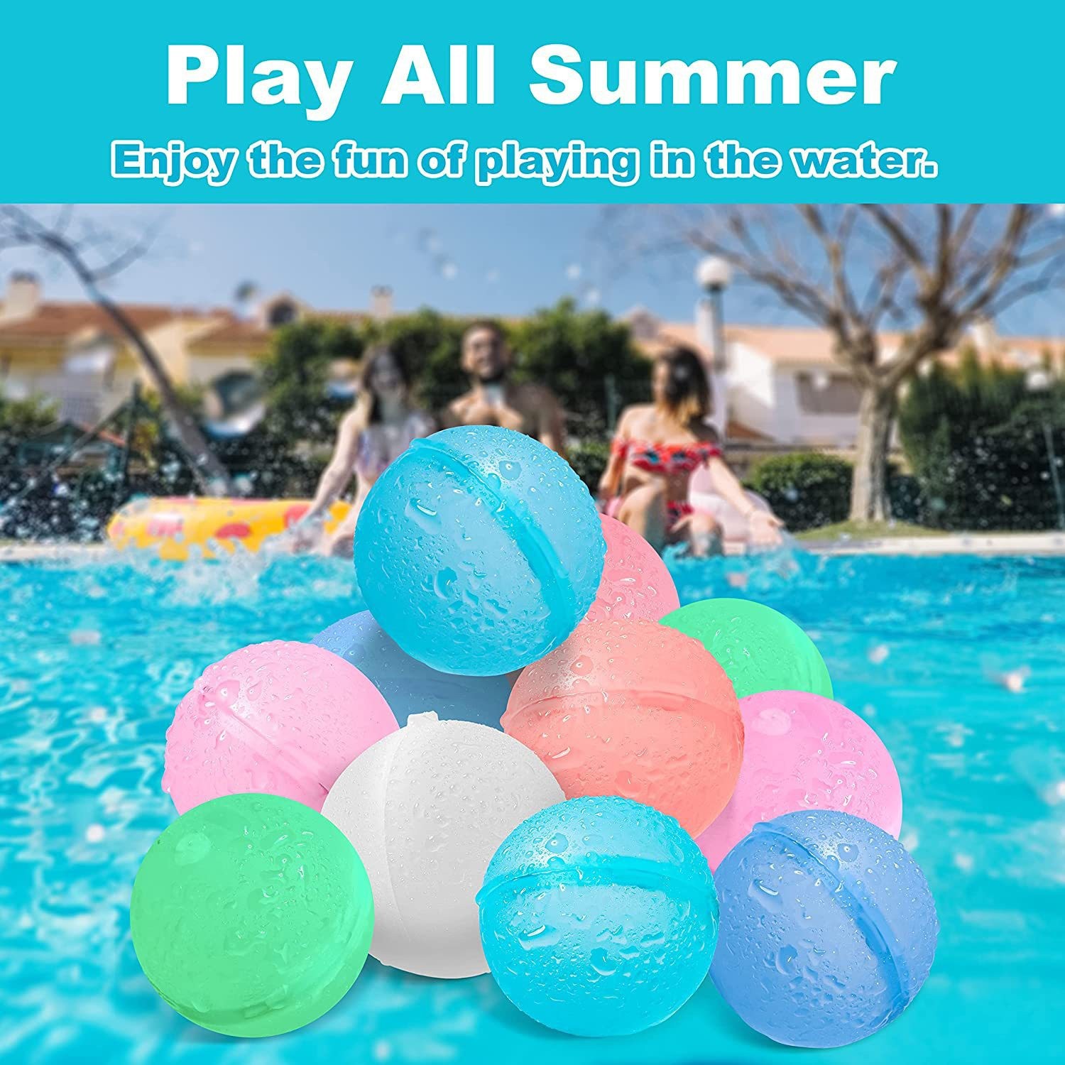 Kids Outdoor Water Play - 12/6/3/1 ชิ้นลูกโป่งน้ำแม่เหล็กแบบใช้ซ้ำได้เติมน้ำได้อย่างรวดเร็วของเล่นลูกบอลน้ำสำหรับเล่นกลางแจ้งในฤดูร้อน ลูกบอลน้ำสำหรับสระว่ายน้ำ