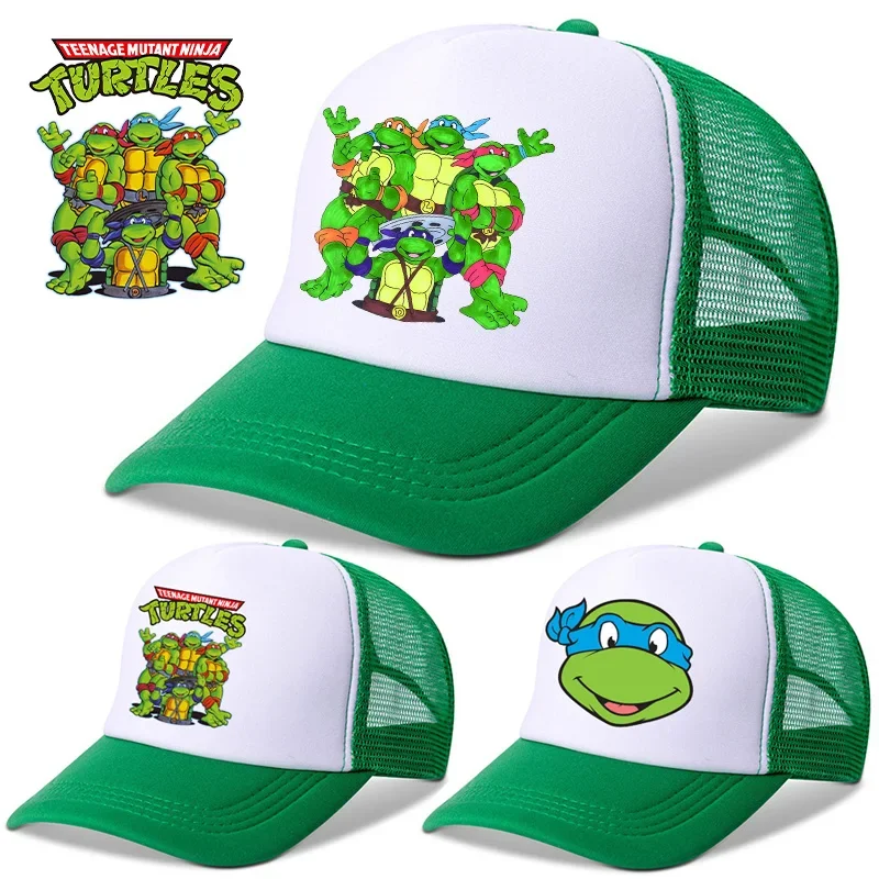 Kids Outdoor Ninja - หมวกเบสบอลเต่านินจาปรับได้ หมวกกันแดดฤดูร้อน ระบายอากาศได้ดี TMNT หมวกทรงแหลมสำหรับผู้ชาย สำหรับเล่นกีฬากลางแจ้ง