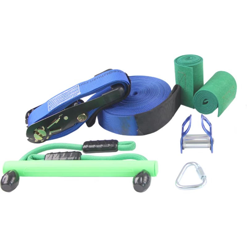 Kids Outdoor Ninja - สนามแข่งขันนินจาวอร์ริเออร์สำหรับเด็ก – ชุดสายสลักไลน์กันลื่นและสไลเดอร์สำหรับเล่นในร่มและกลางแจ้ง | สายฝึกซ้อมนินจาที่ทนทาน