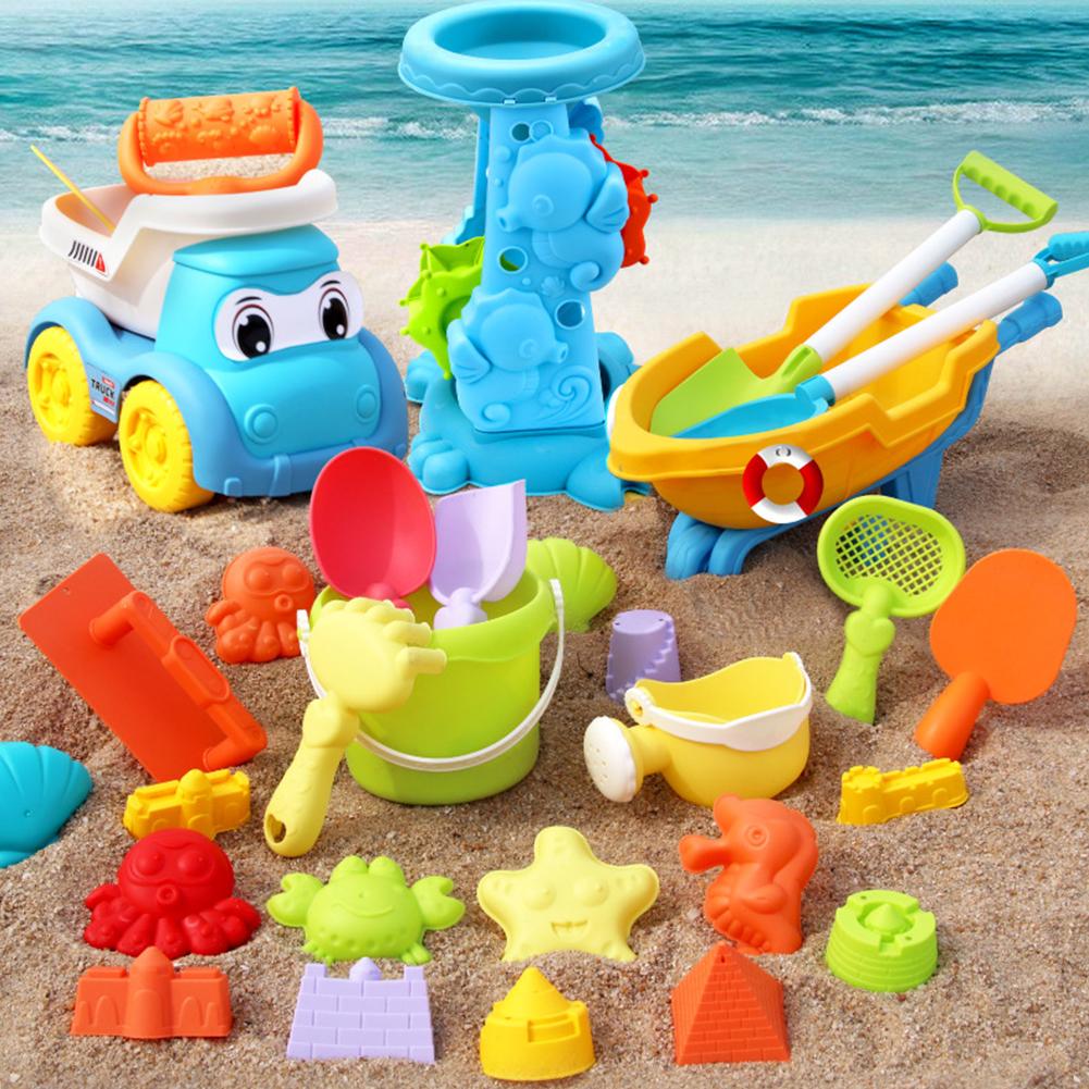 Kids Outdoor Water Play - ชุดของเล่นชายหาดสำหรับเด็ก ชุดเล่นทรายและน้ำ พร้อมถัง พลั่ว คราด บัวรดน้ำ