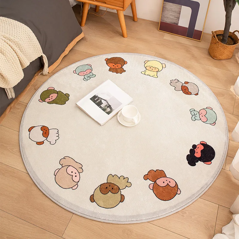 การ์ตูนน่ารักสัตว์รอบพรมพรมพรม - Kids Outdoor Chair And Table บทวิจารณ์และราคา