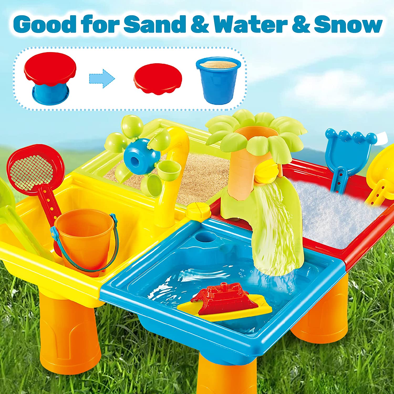 ของเล่นสำหรับเด็กเล่นทรายบนโต๊ - Kids Outdoor Water Play บทวิจารณ์และราคา