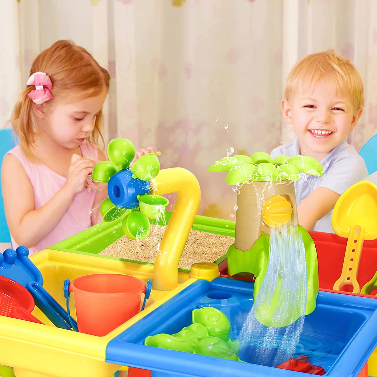 ของเล่นสำหรับเด็กเล่นทรายบนโต๊ - Kids Outdoor Water Play บทวิจารณ์และราคา