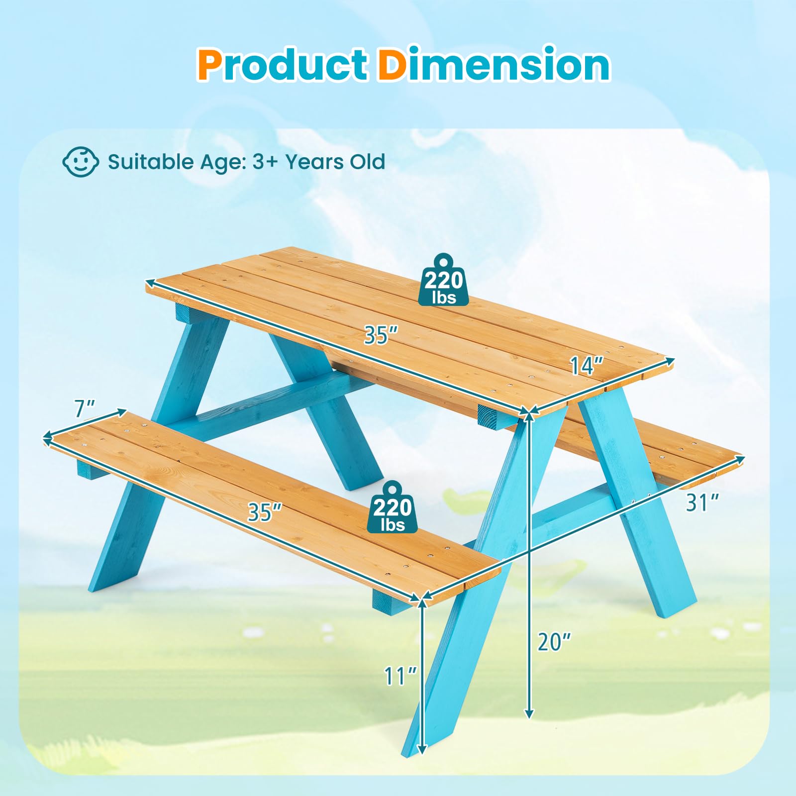 ชุดโต๊ะปิกนิกและเก้าอี้ไม้สำหร - Kids Outdoor Chair And Table บทวิจารณ์และราคา