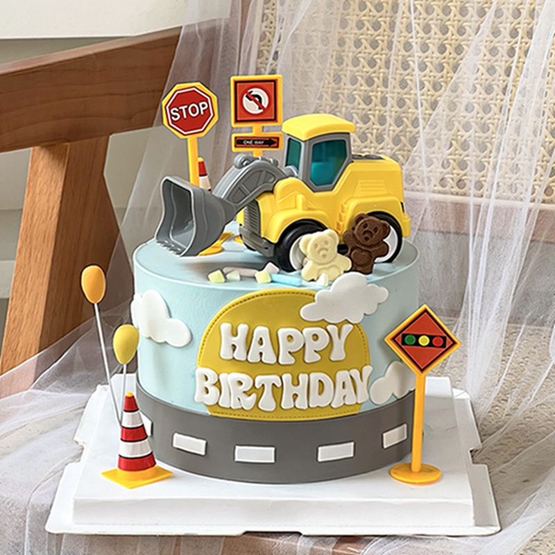 การก่อสร้างเค้ก Toppers เค้กวั - Kids Outdoor Excavator บทวิจารณ์และราคา