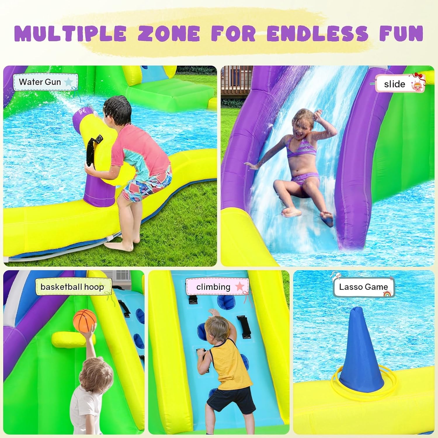 บ้านลมเป่าลมขนาด 13x14 ฟุต พร้ - Kids Outdoor Water Play บทวิจารณ์และราคา