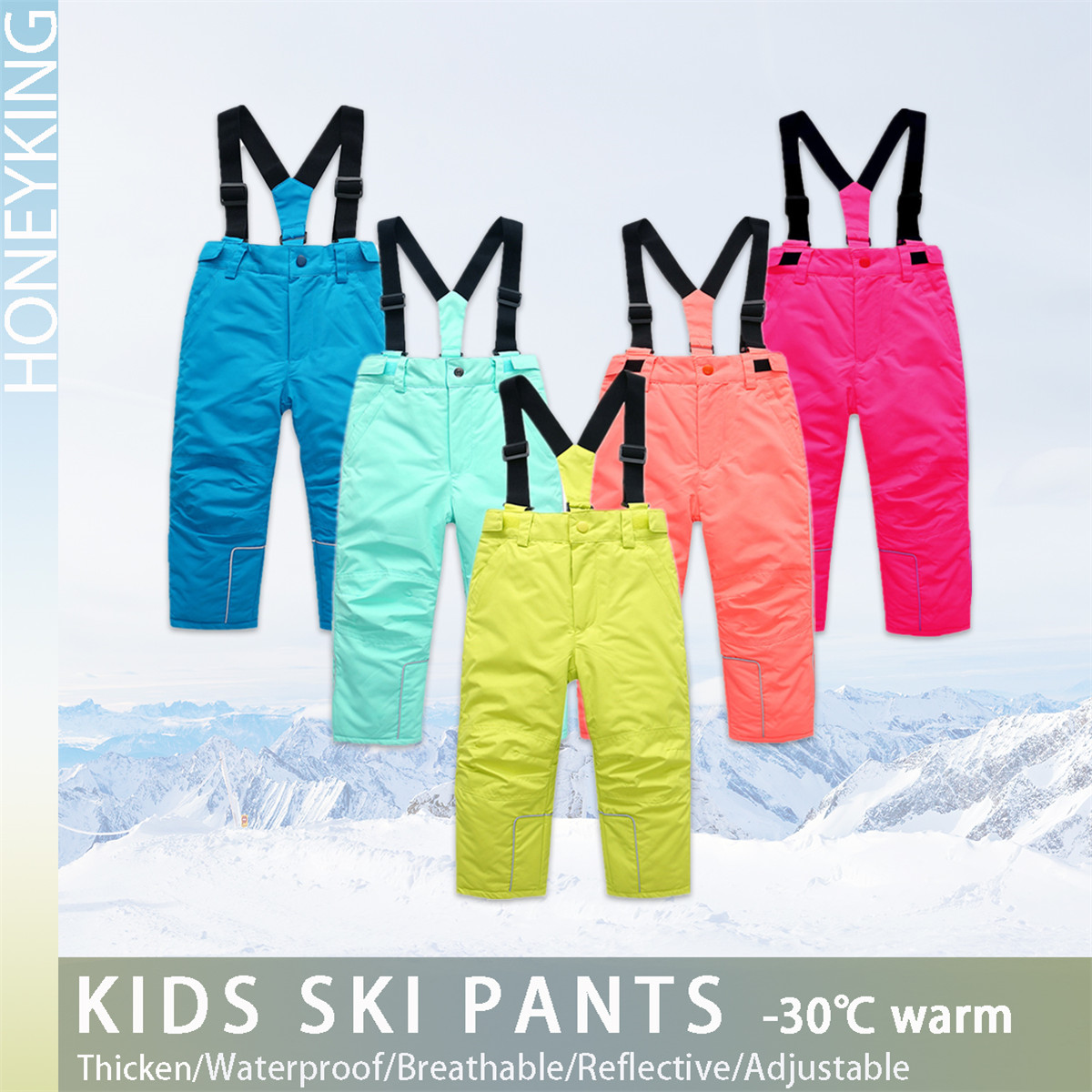 HONEYKINGเด็กกางเกงสกีฤดูหนาวก - Kids Outdoor Jumpsuit บทวิจารณ์และราคา